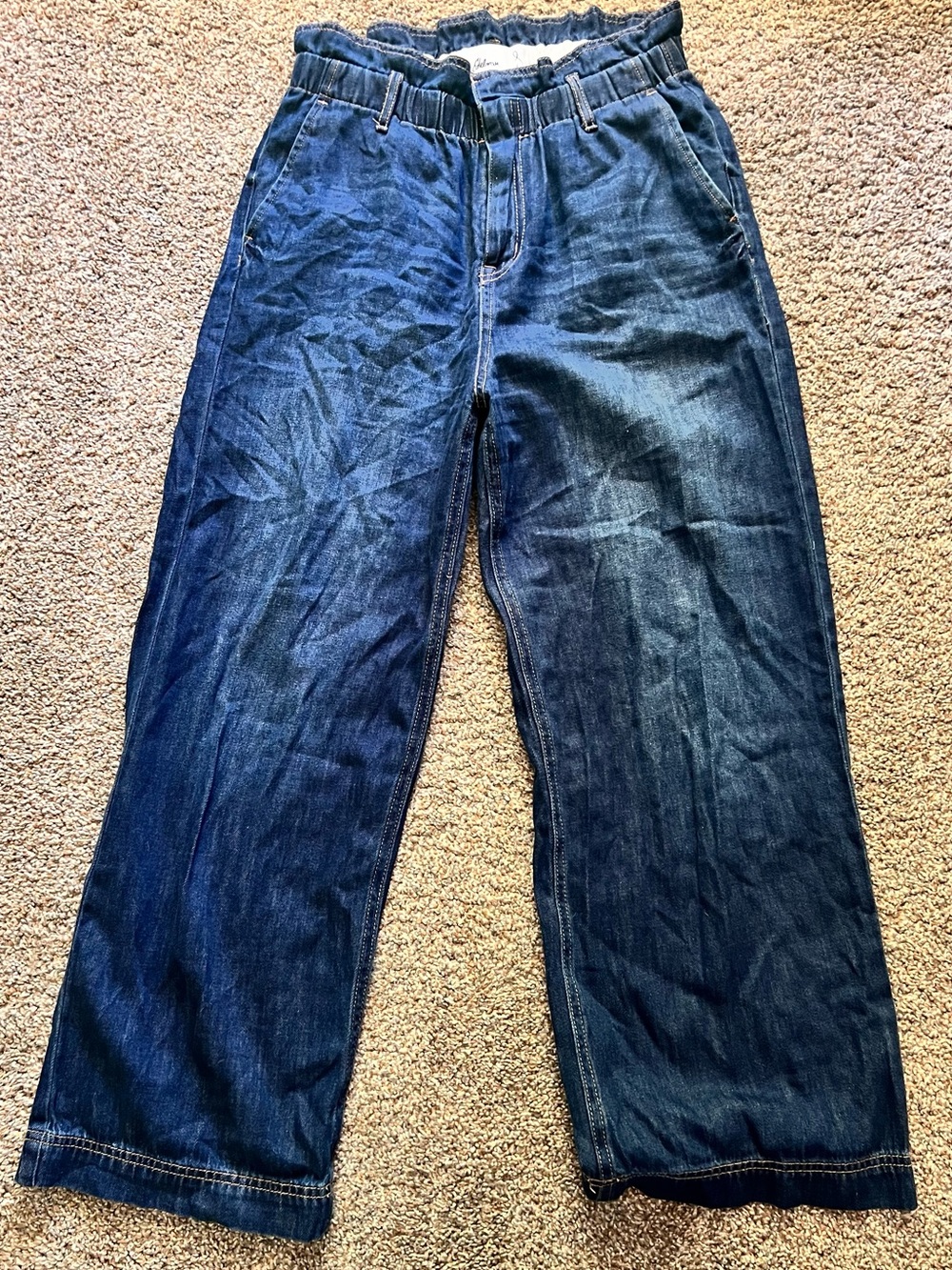 Sam Edelman Wide Leg Jeans in Dark Blue Denim